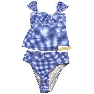 Nanette Lepore Blue Capri Gingham Pin Up Tankini